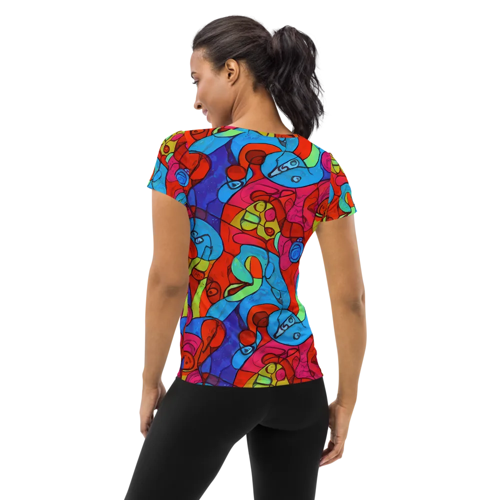 Vivid Orbit on Women's Athletic T-Shirt — Back