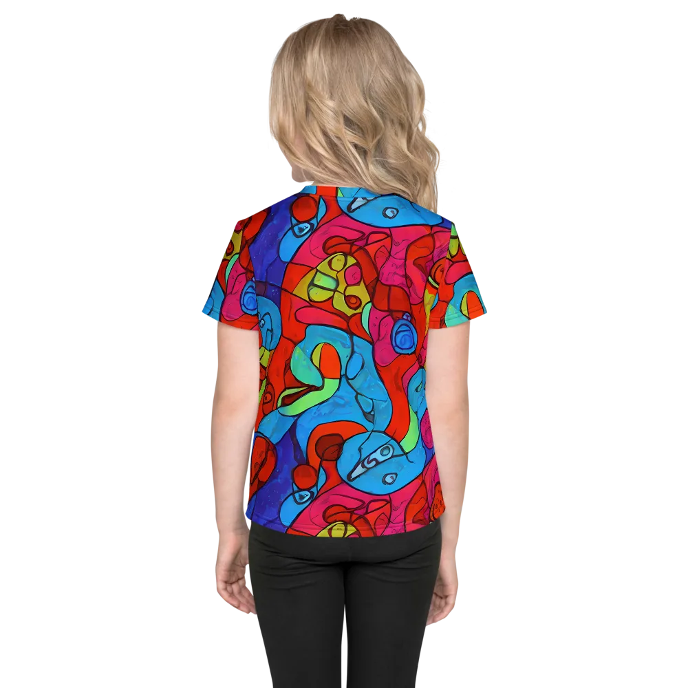 Vivid Orbit on Kids Crew Neck T-Shirt — Back