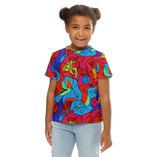 Vivid Orbit on a Kids Crew Neck T-Shirt