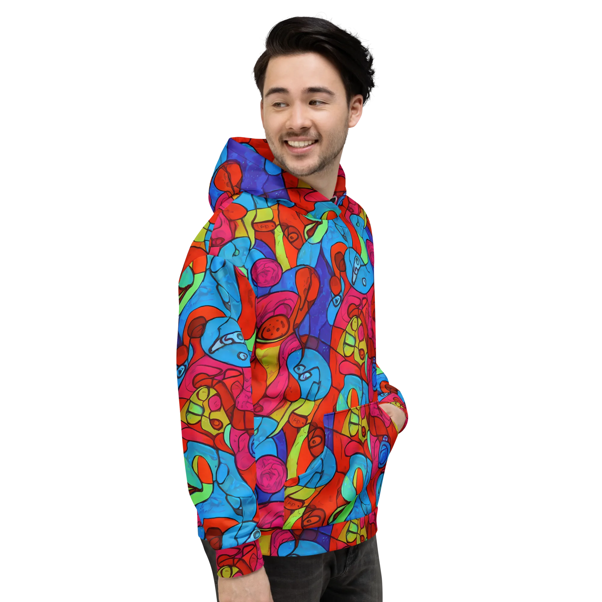 Vivid Orbit on Hoodie — Right