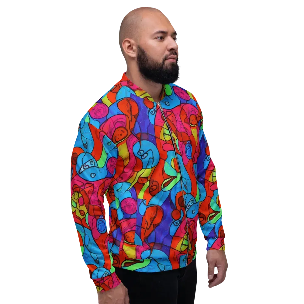 Vivid Orbit on Bomber Jacket — Right