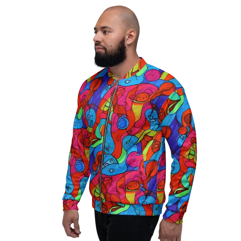 Vivid Orbit on Bomber Jacket — Left