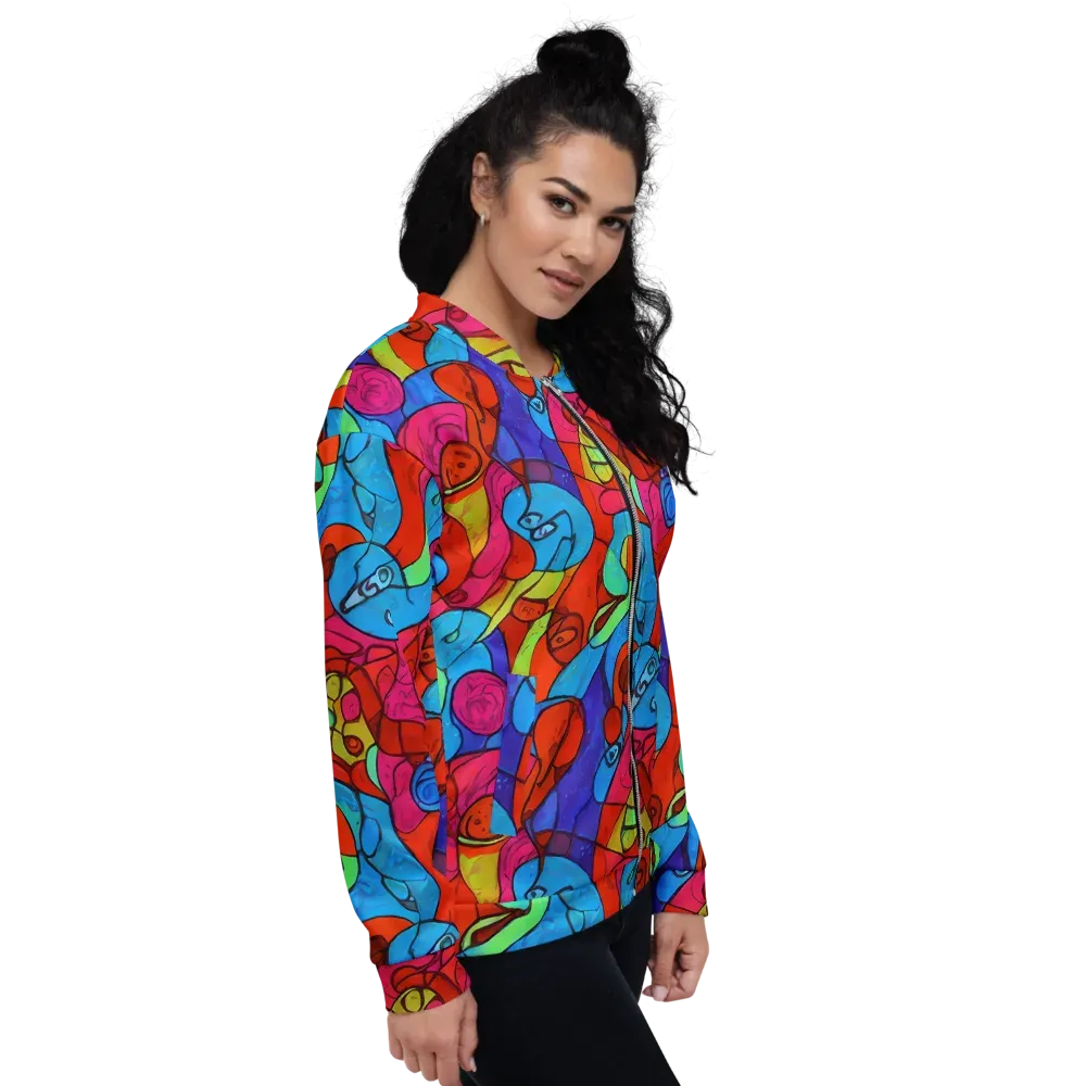 Vivid Orbit on Bomber Jacket — Right