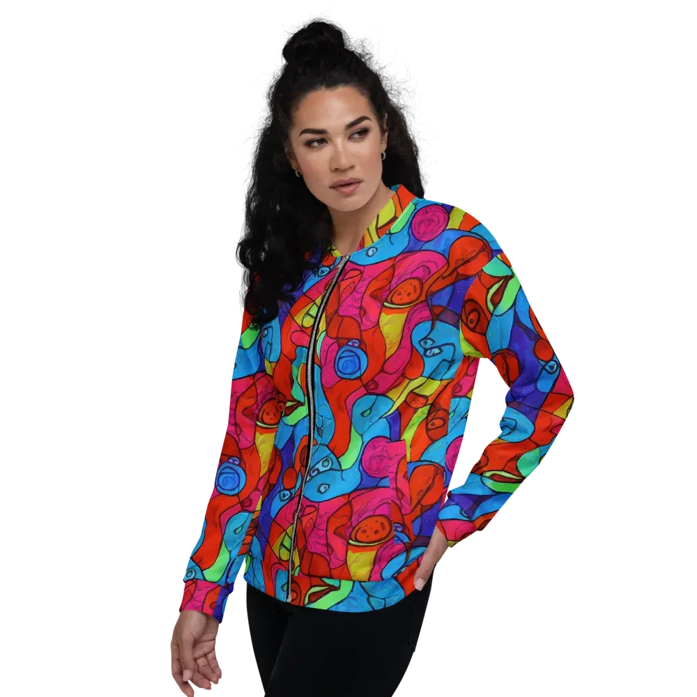 Vivid Orbit on Bomber Jacket — Left