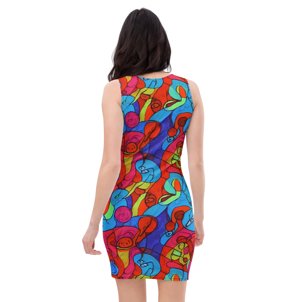 Vivid Orbit on Bodycon Dress — Back
