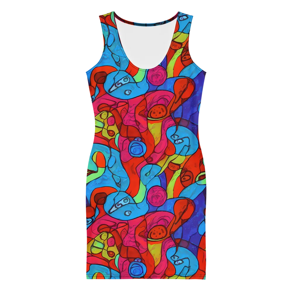 Vivid Orbit on Bodycon Dress — Front