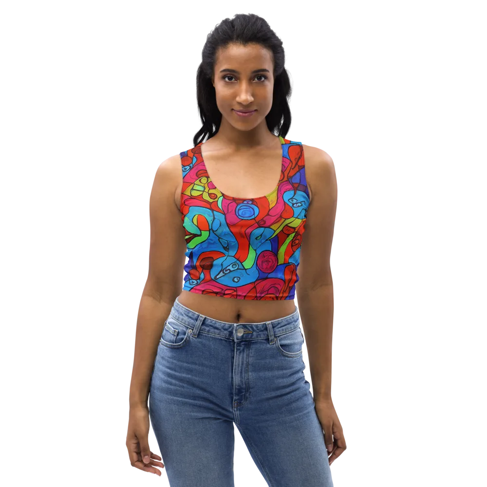 Vivid Orbit on Crop Top — Front