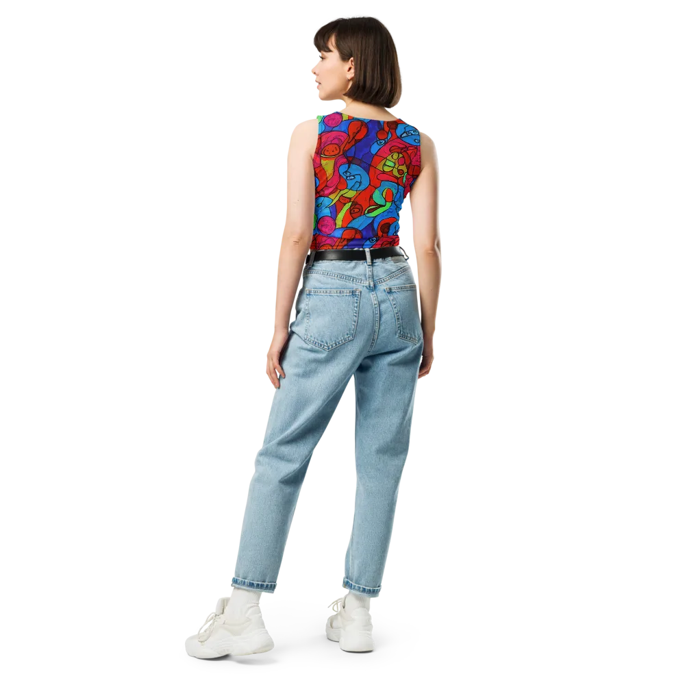 Vivid Orbit on Crop Top — Back