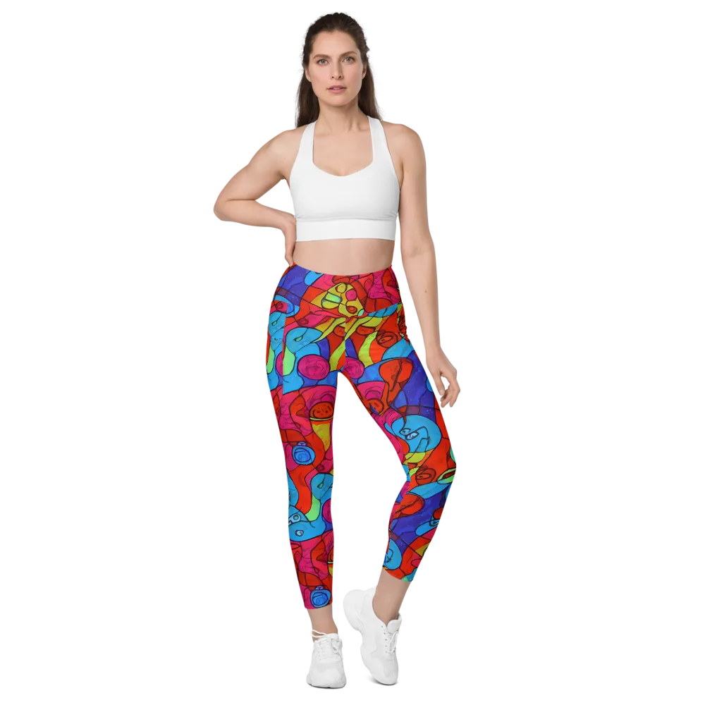 Vivid Orbit on Leggings with Pockets — Front