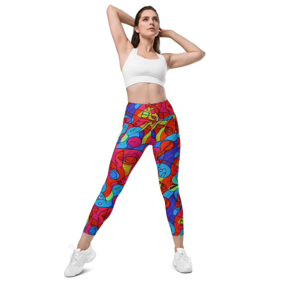 Vivid Orbit on Leggings with Pockets — Front