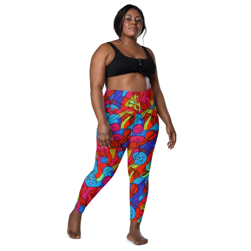 Vivid Orbit on Leggings with Pockets — Front