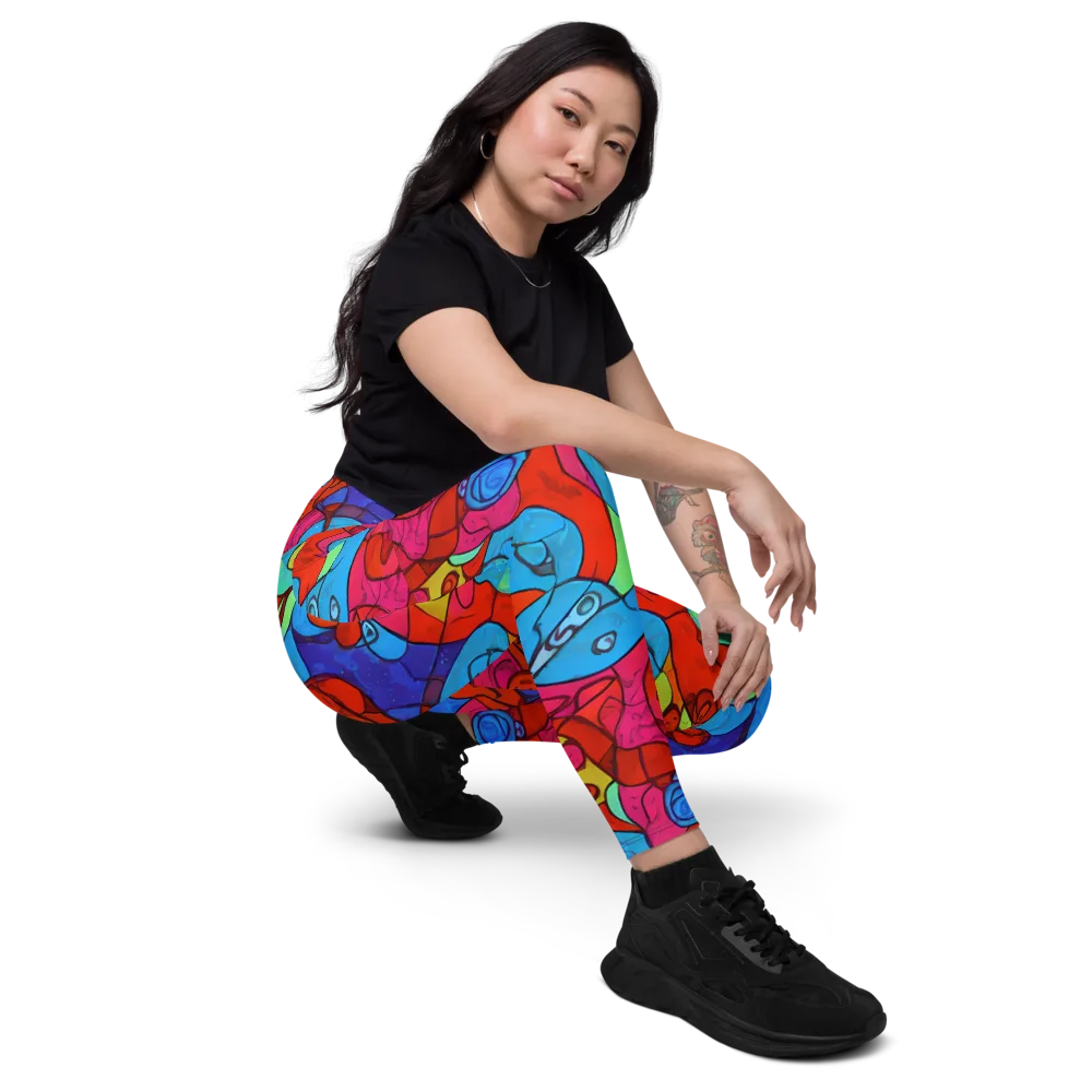 Vivid Orbit on Leggings with Pockets — Right Front