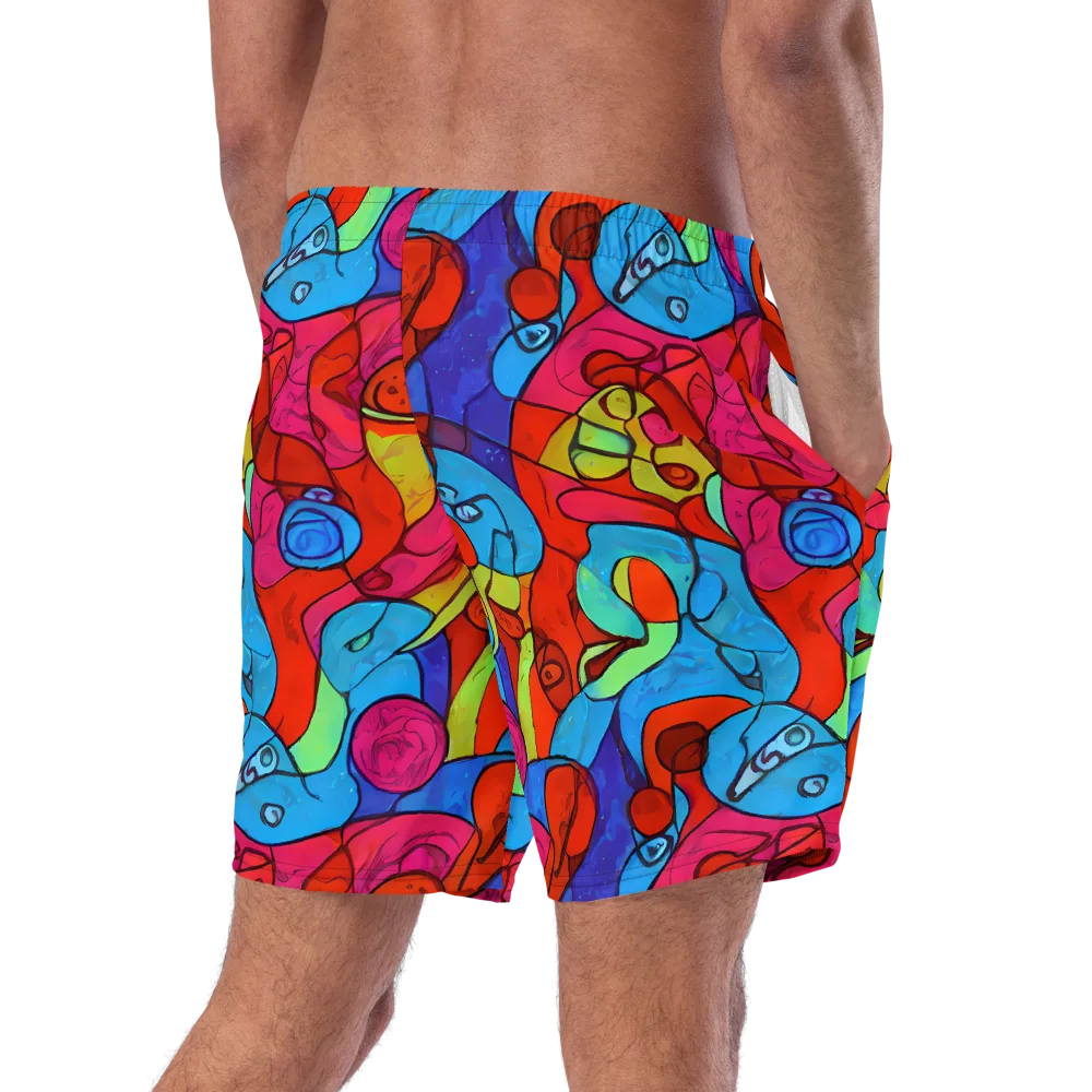 Vivid Orbit on Swim Trunks — Right Back