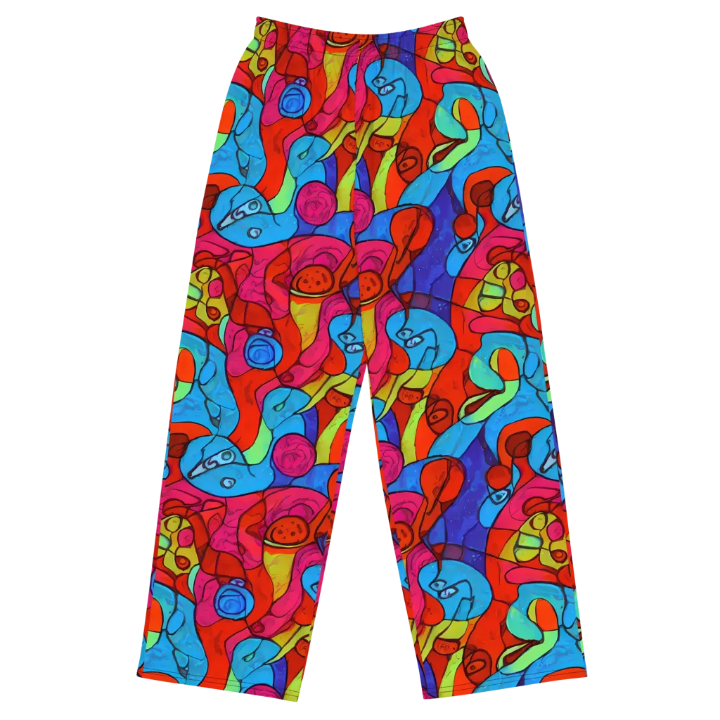 Vivid Orbit on Wide-Leg Pants — Front