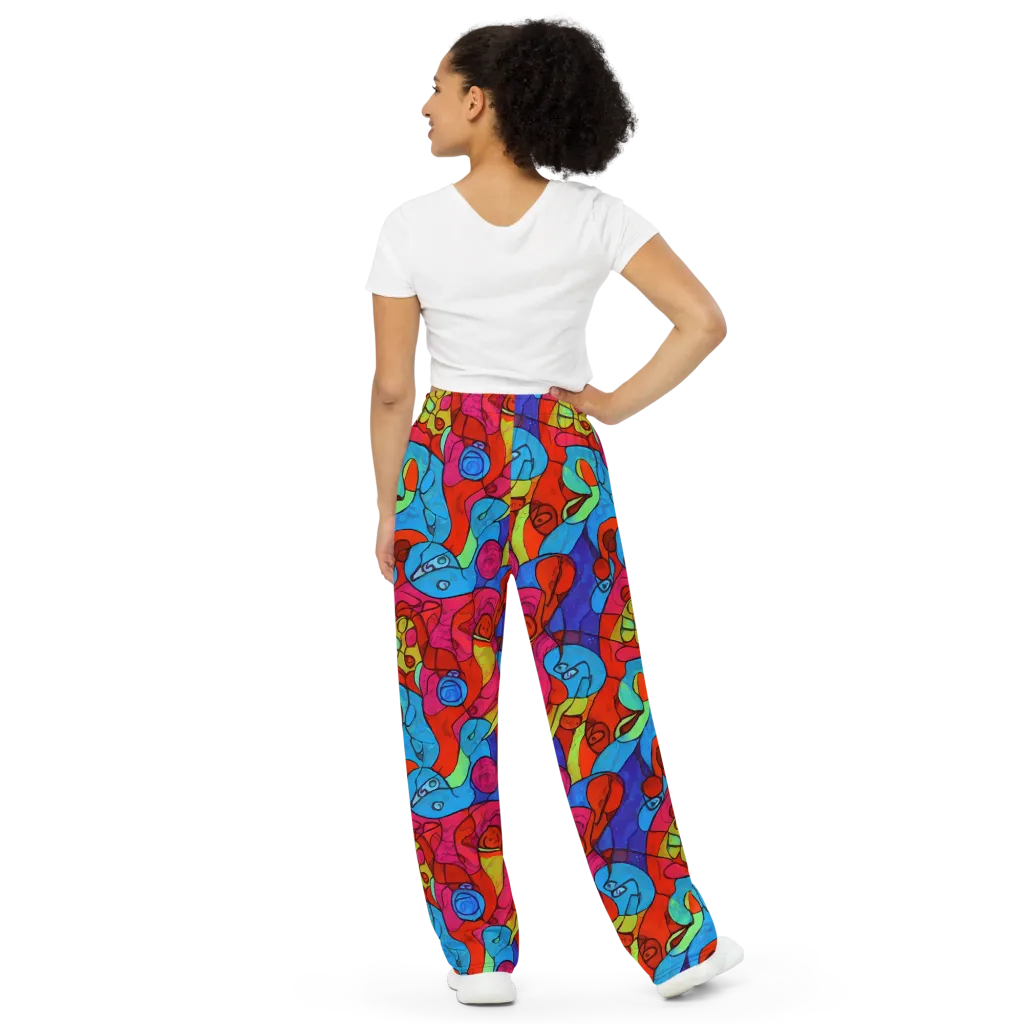 Vivid Orbit on Wide-Leg Pants — Back