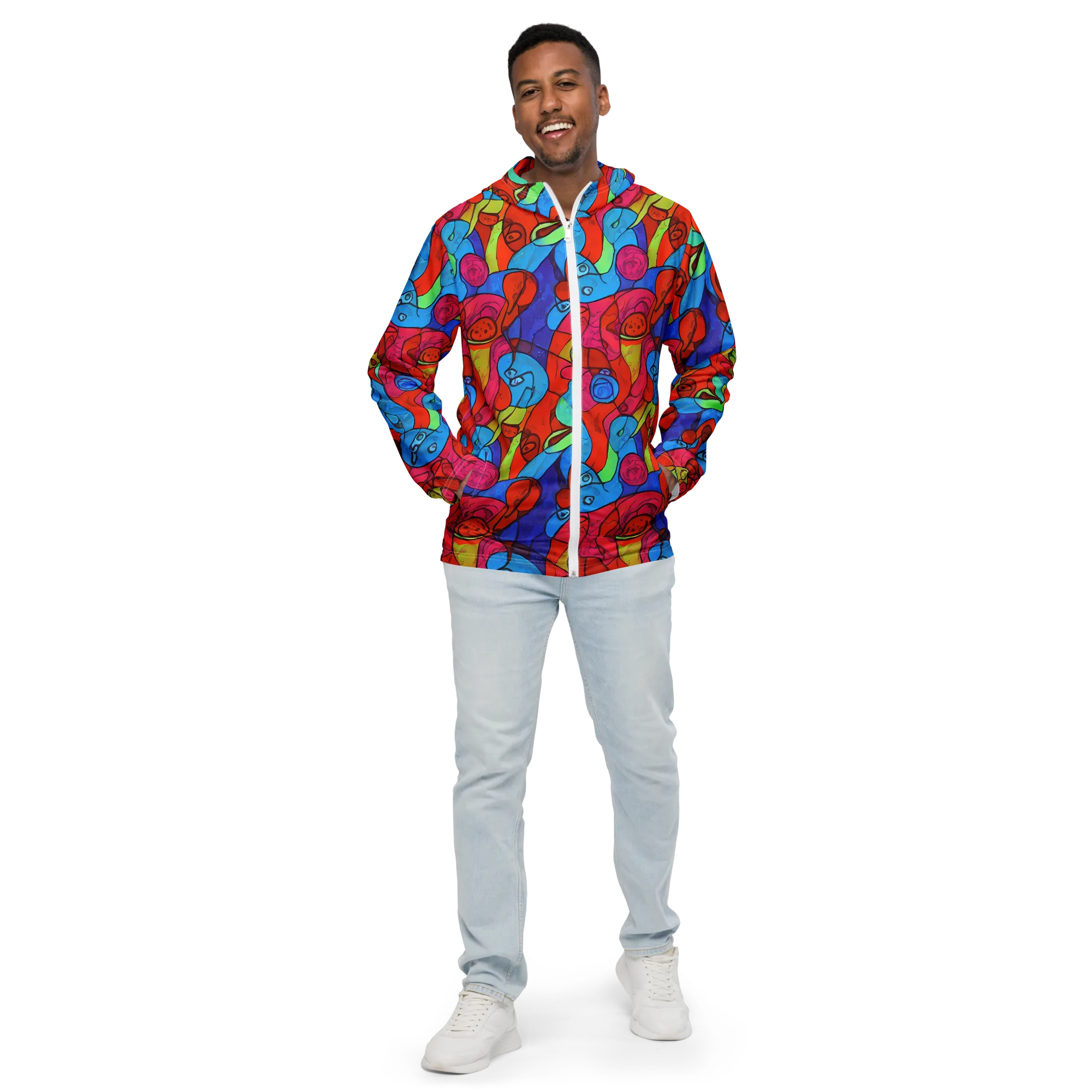 Vivid Orbit on Men's Windbreaker — Front