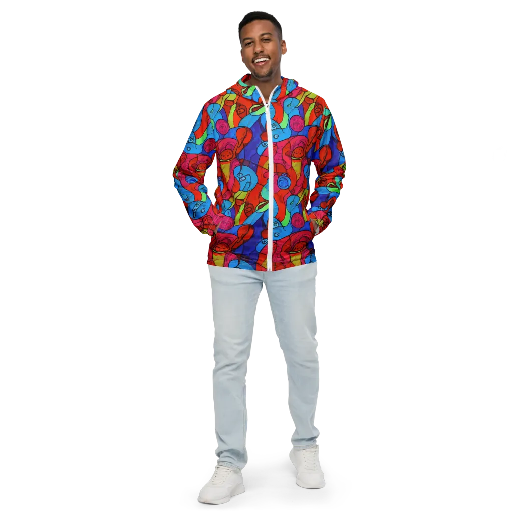 Vivid Orbit on Men's Windbreaker — Front