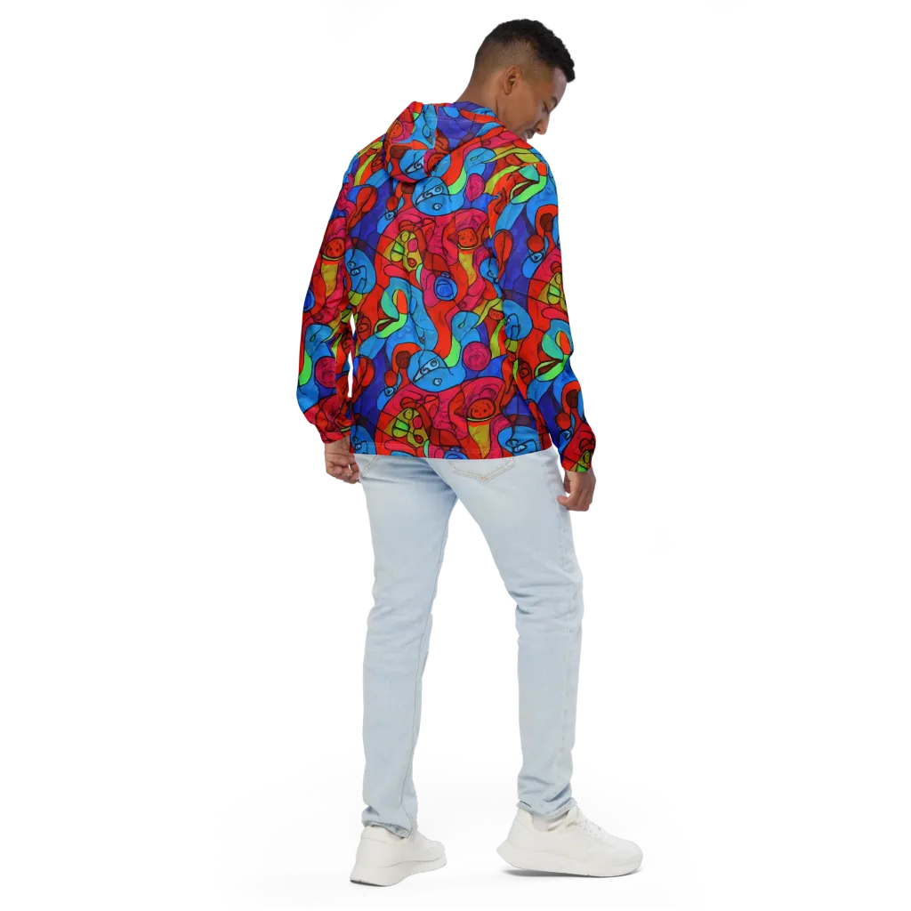 Vivid Orbit on Men's Windbreaker — Back
