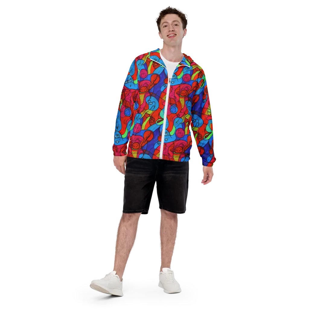 Vivid Orbit on Men's Windbreaker — Front