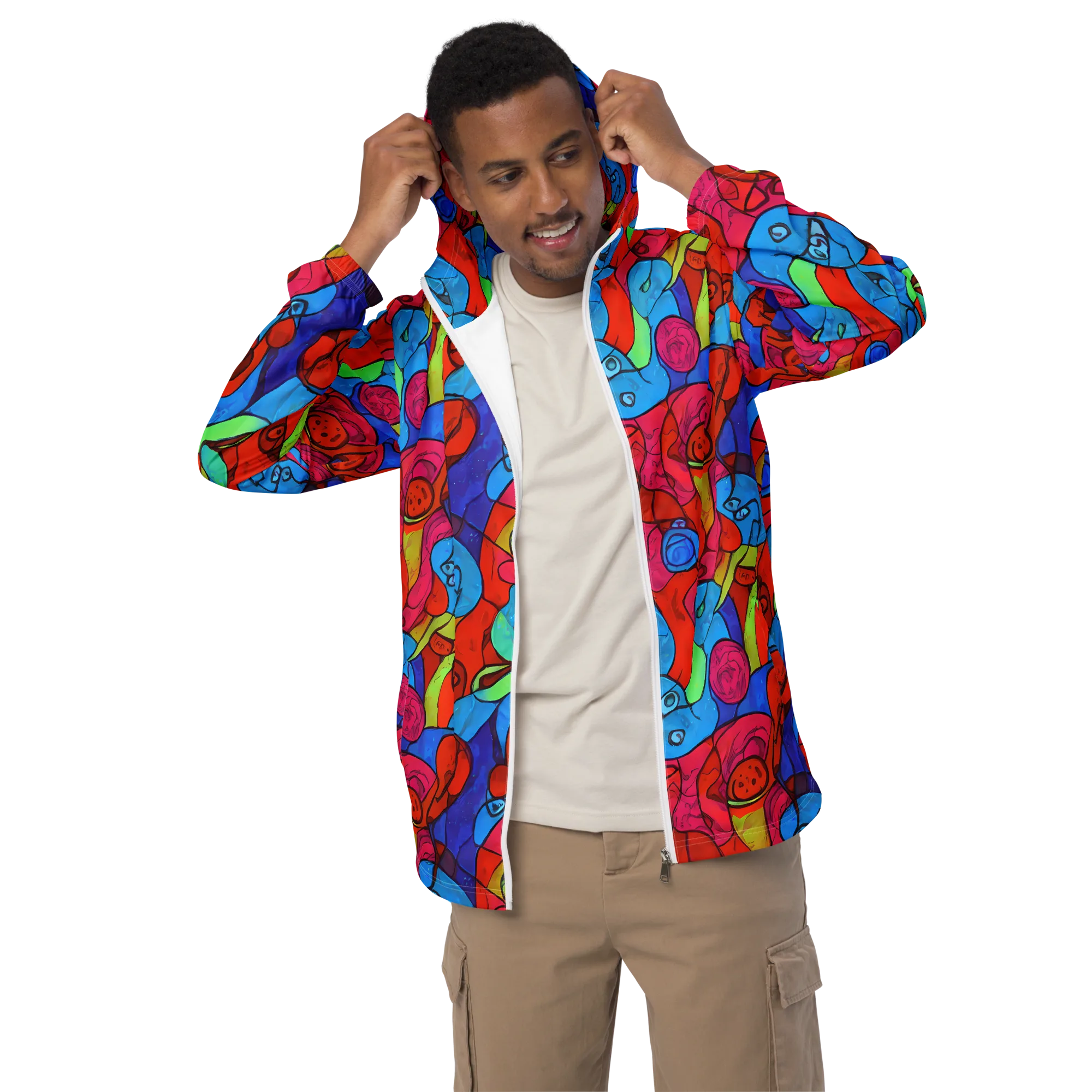 Vivid Orbit on Men's Windbreaker — Front