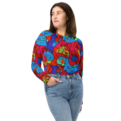 Vivid Orbit on a Long Sleeve Crop Top