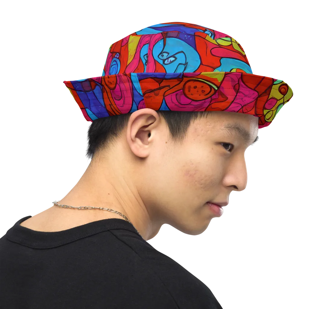 Vivid Orbit on Reversible Bucket Hat — Right Outside