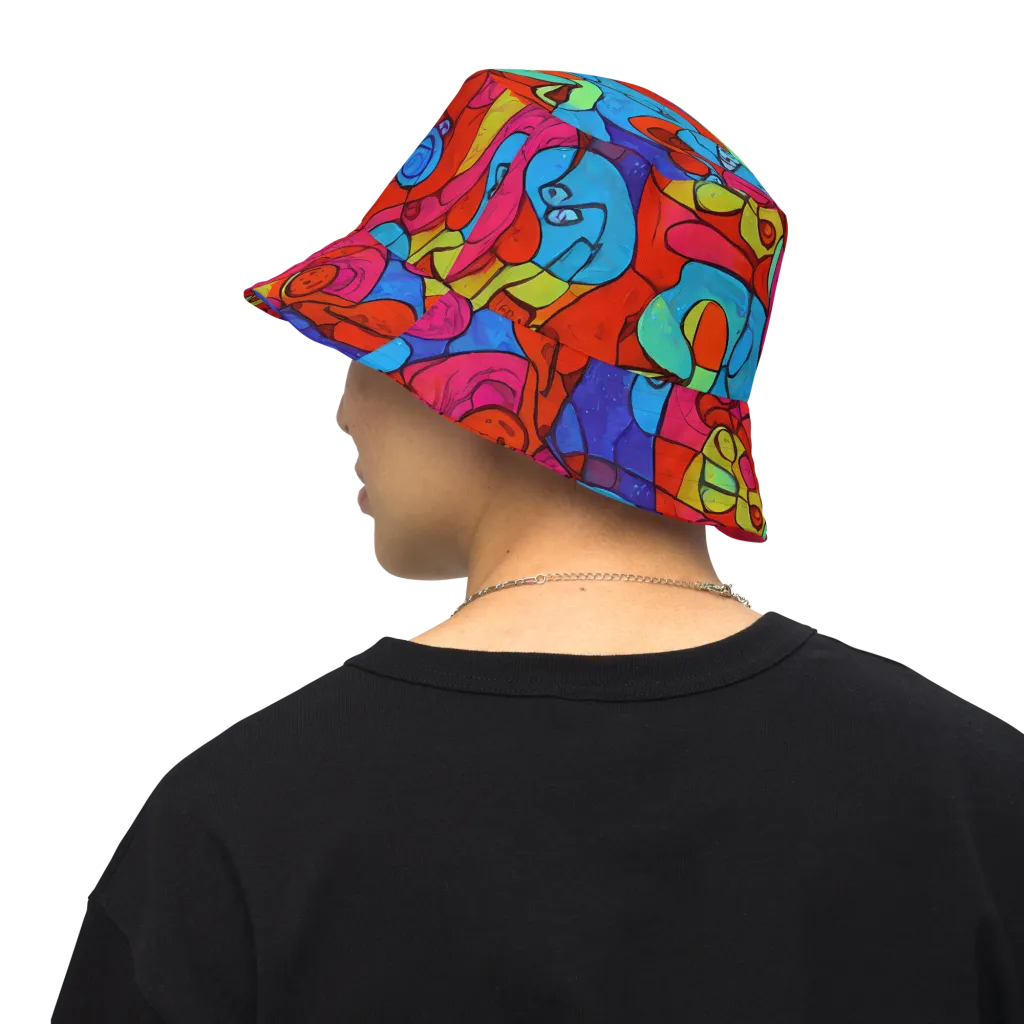 Vivid Orbit on Reversible Bucket Hat — Back Inside