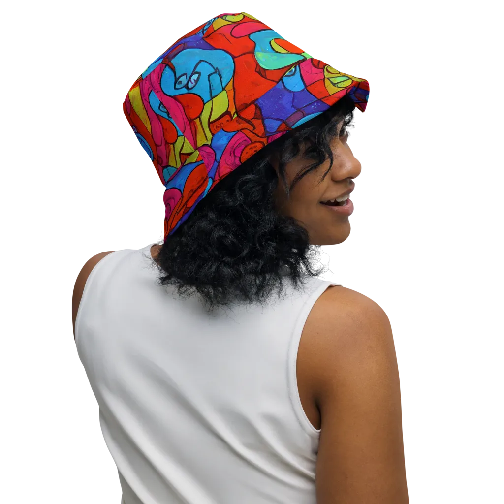 Vivid Orbit on Reversible Bucket Hat — Right Outside