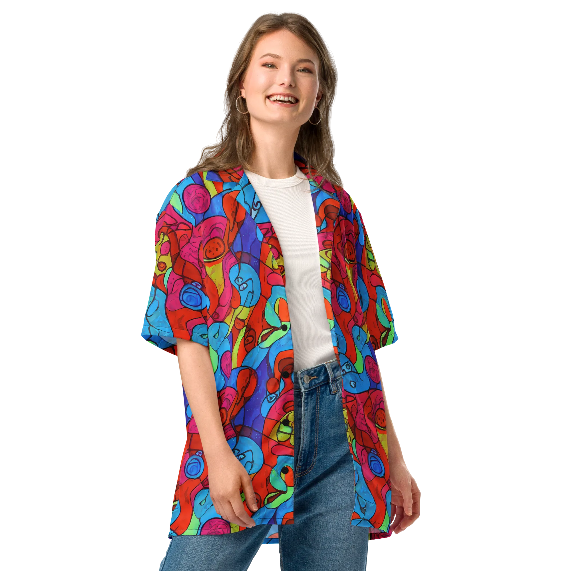 Vivid Orbit on Button Shirt — Front