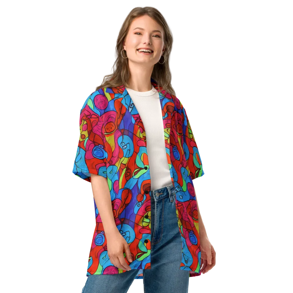 Vivid Orbit on Button Shirt — Front
