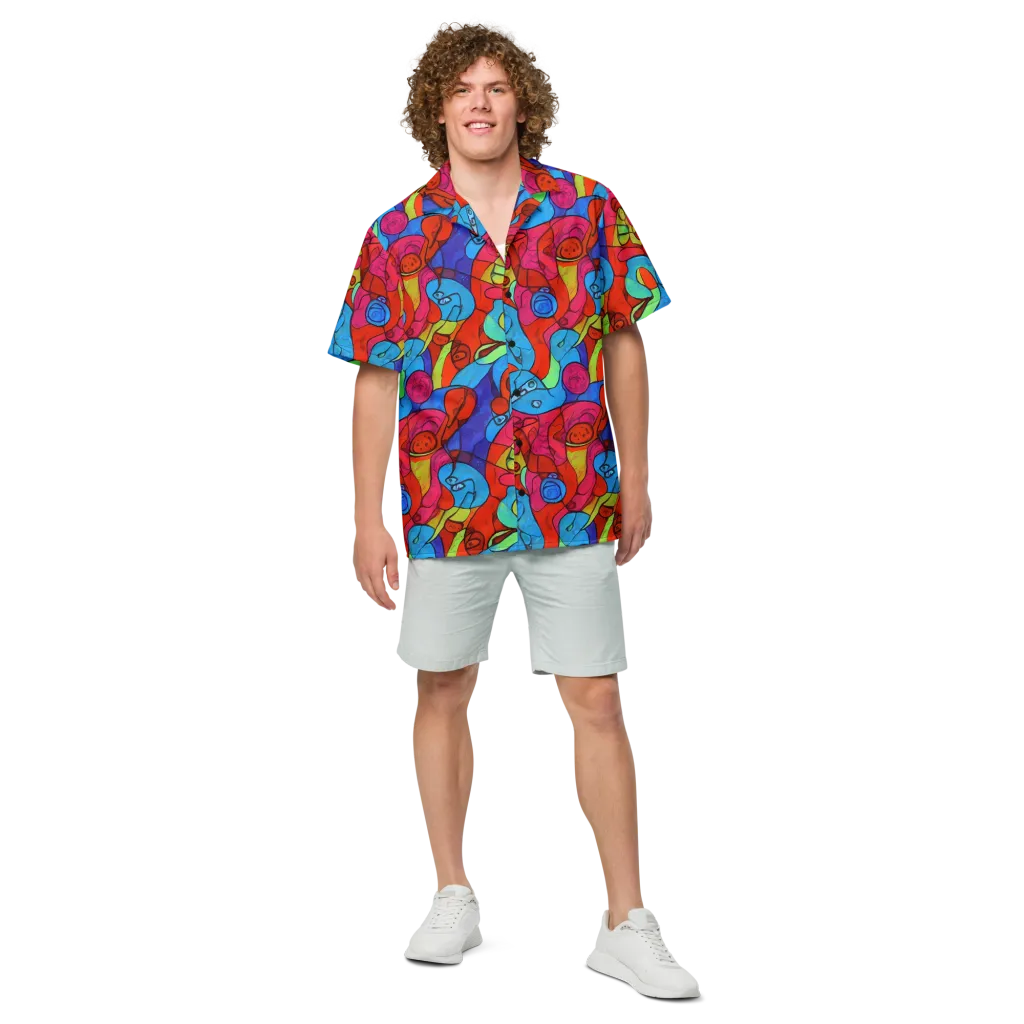 Vivid Orbit on Button Shirt — Front