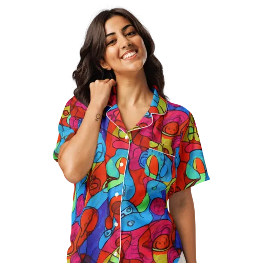 Vivid Orbit on a Women's Short Sleeve Pajama Top