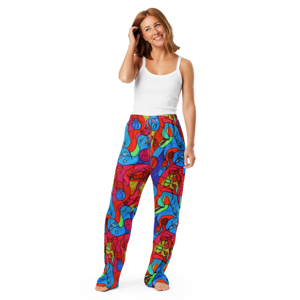 Vivid Orbit on Women's Pajama Pants — Front