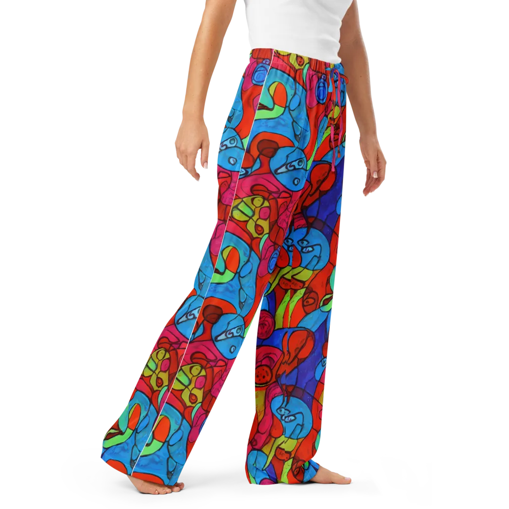 Vivid Orbit on Women's Pajama Pants — Right Front
