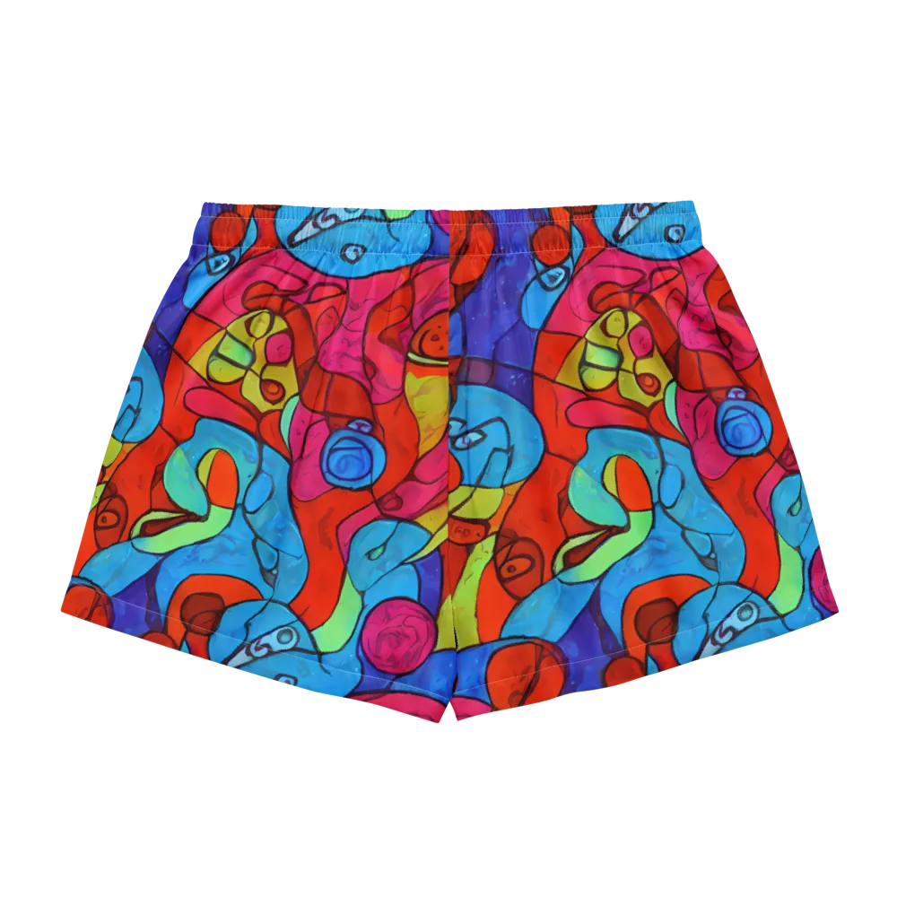 Vivid Orbit on Women's Pajama Shorts — Back