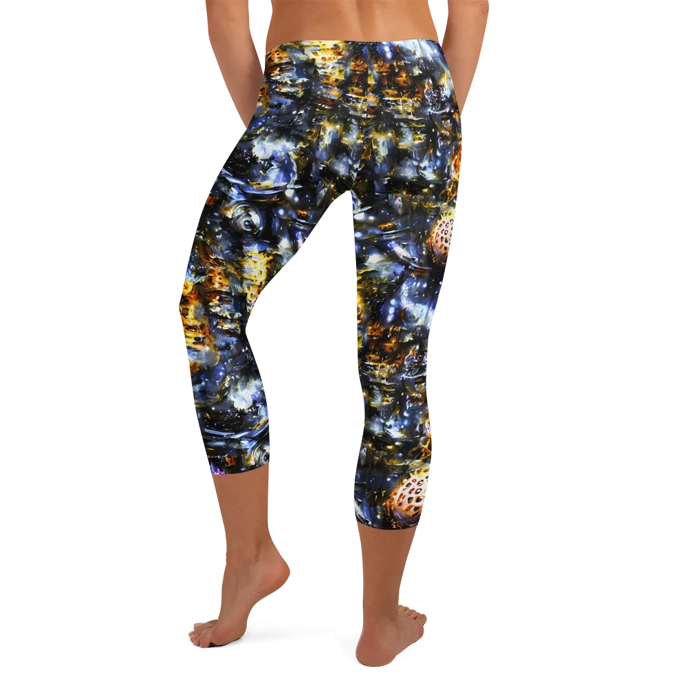 Obsidian Aurora on Capri Leggings — Back