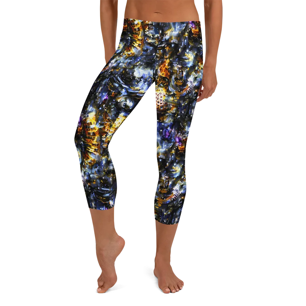 Obsidian Aurora on Capri Leggings — Front