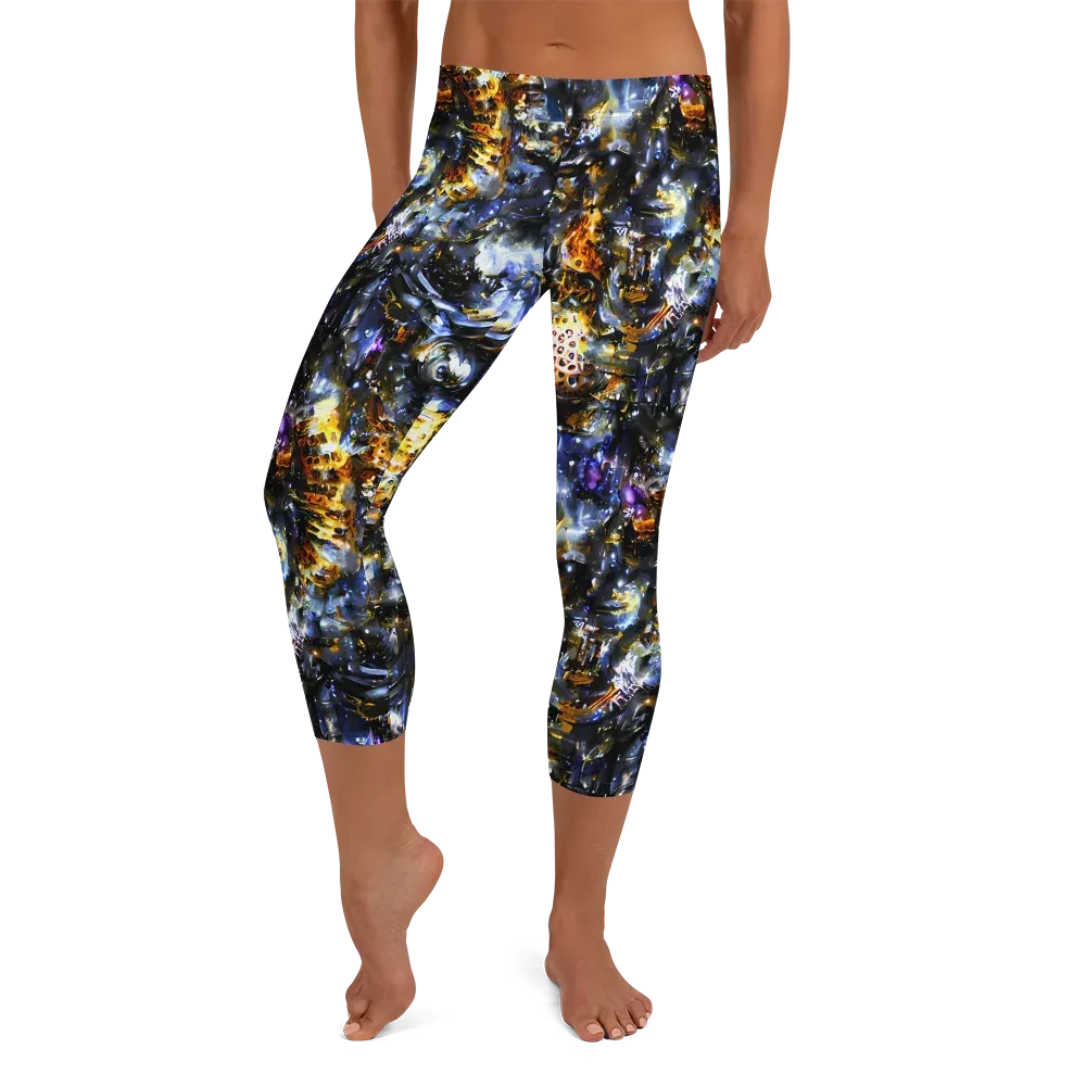 Obsidian Aurora on Capri Leggings — Front