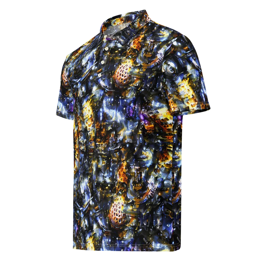 Obsidian Aurora on Men's Slim Fit Polo Shirt — Left Front