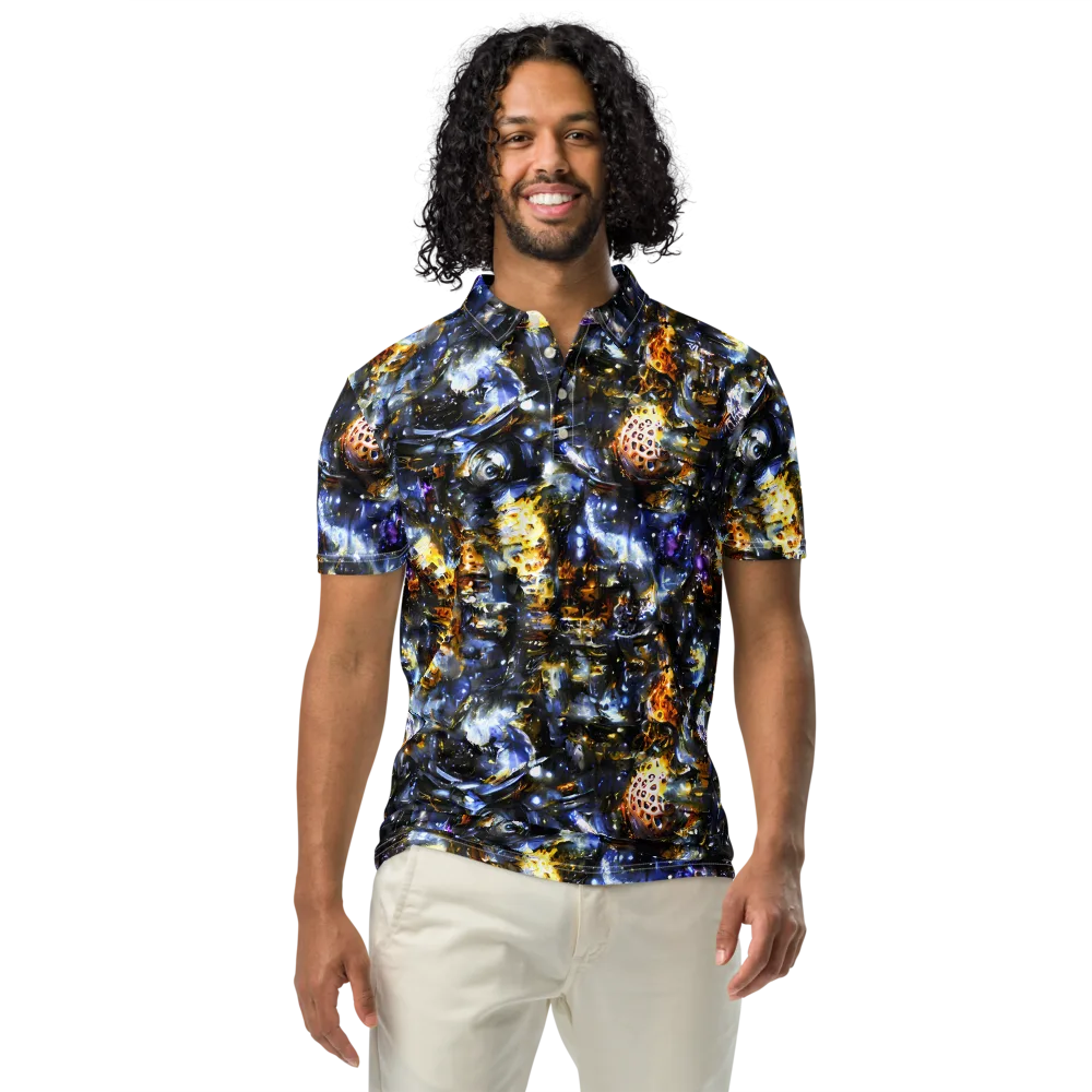 Obsidian Aurora on Men's Slim Fit Polo Shirt — Front
