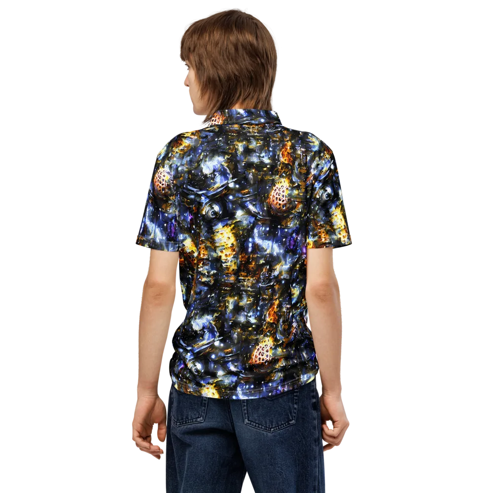 Obsidian Aurora on Men's Slim Fit Polo Shirt — Back