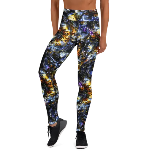 Obsidian Aurora on a Yoga Leggings