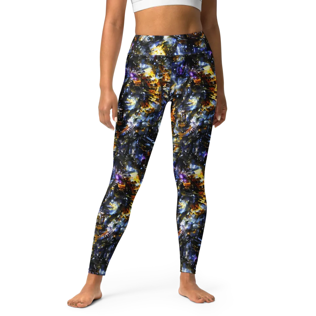 Obsidian Aurora on Yoga Leggings — Front