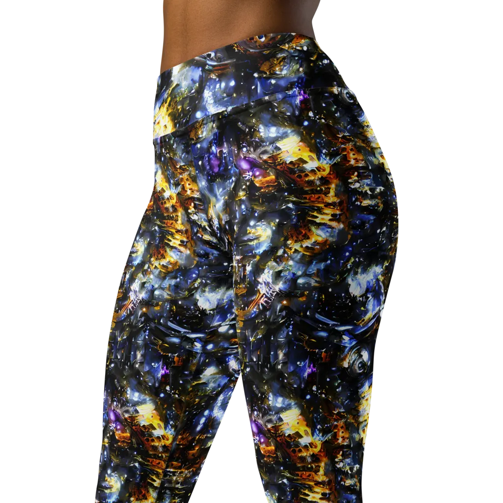 Obsidian Aurora on Yoga Leggings — Left Front