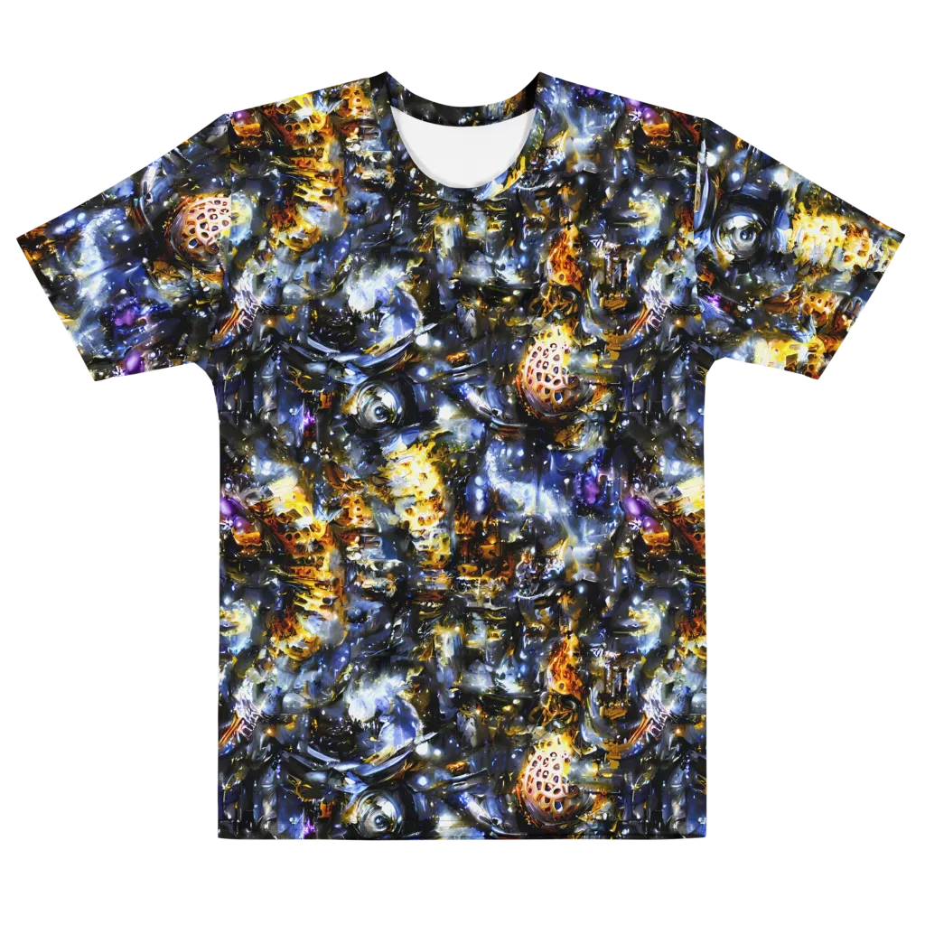 Obsidian Aurora on Men's Cotton Crew Neck T-Shirt — Front