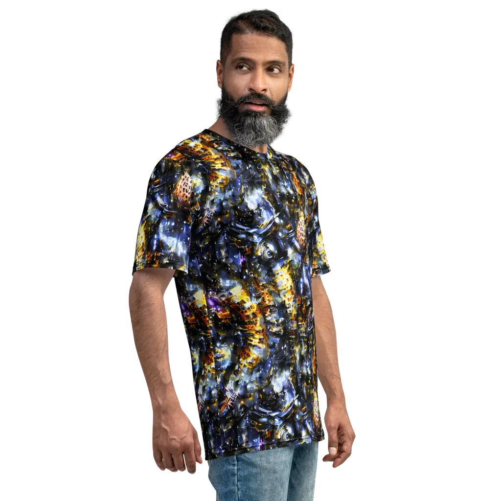 Obsidian Aurora on Men's Crew Neck T-Shirt — Right