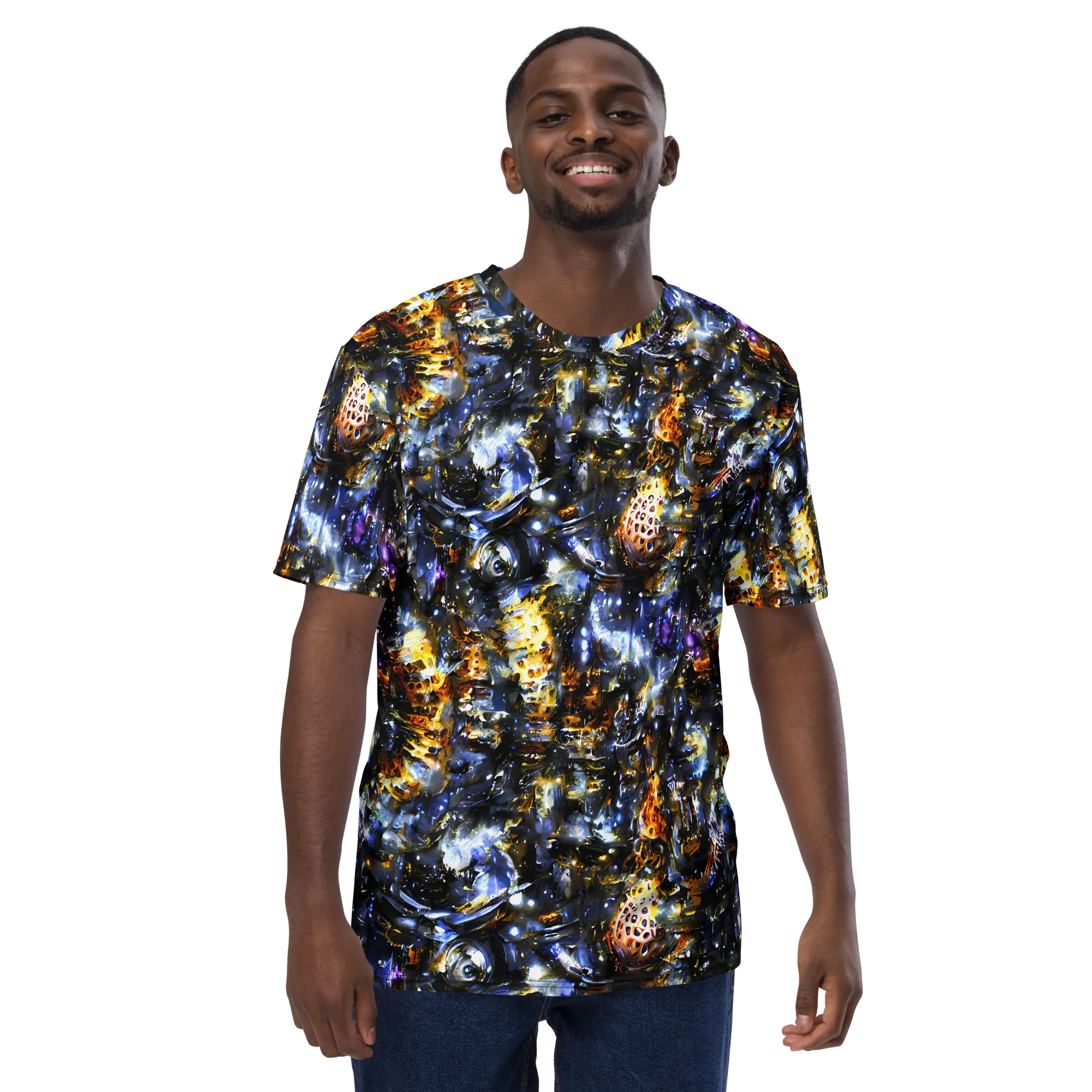 Obsidian Aurora on Men's Crew Neck T-Shirt — Front