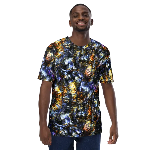 Obsidian Aurora on a Men's Crew Neck T-Shirt