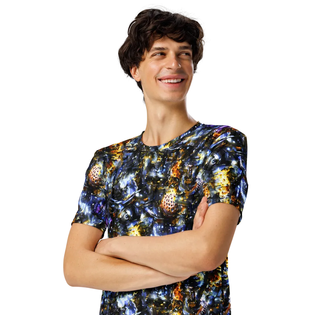 Obsidian Aurora on Men's Crew Neck T-Shirt — Left Front