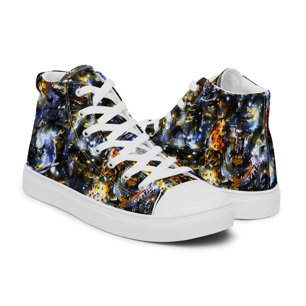 Obsidian Aurora on Men's High Top Canvas Shoes — Right